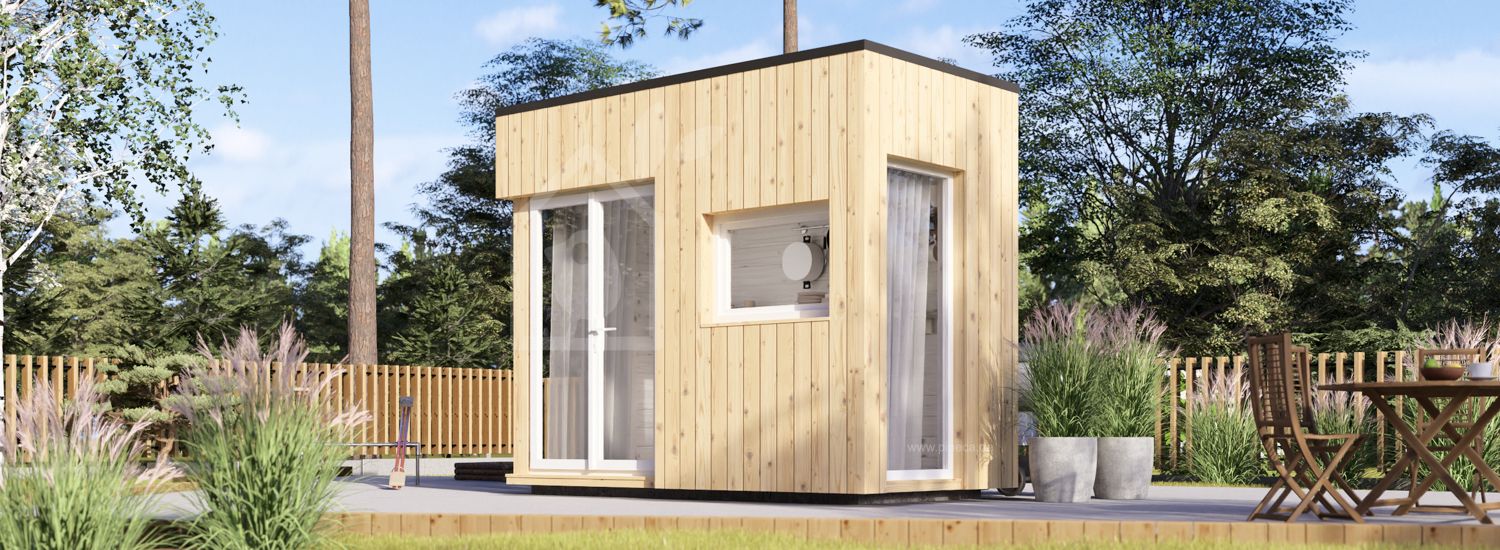 Gartenhaus aus Holz PREMIUM L S (Extra Isoliert, 34 mm + Holzverschalung), 3x1.5 m, 4.5 m² visualization 1