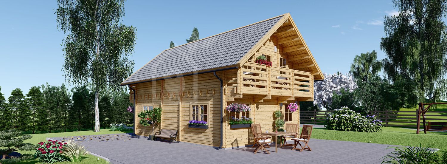 Holzhaus LANGON (66 mm), 95 m² visualization 1