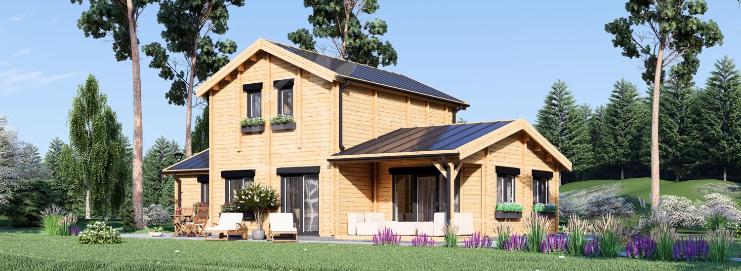 Holzhaus HOLLAND S (66 mm), 113 m² + 13 m² Terrasse visualization 1