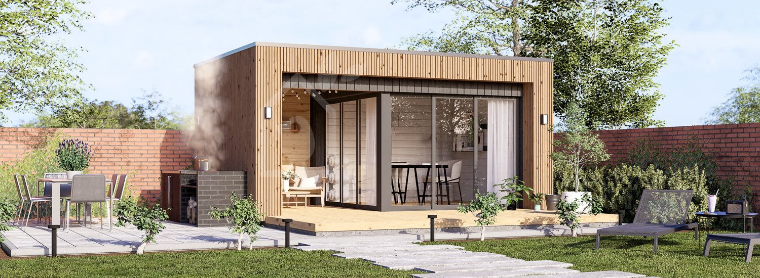 Gartenhaus aus Holz LAYLA (Isoliert, 34 mm + Verschalung), 5x3 m, 13 m² visualization 1