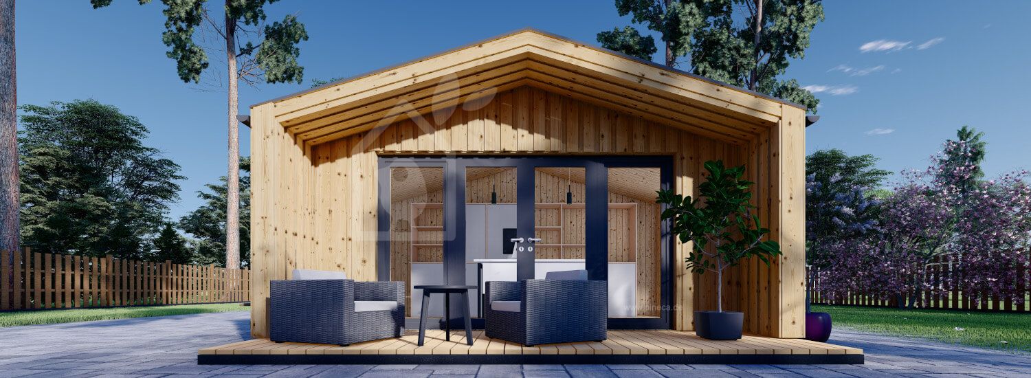 Gartenhaus aus Holz PIA (Isoliert, Elementbauweise), 5x5 m, 25 m² visualization 1