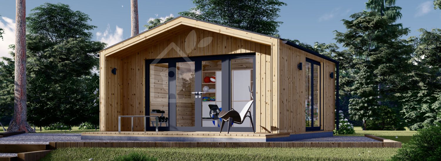 Gartenhaus aus Holz PIA (Isoliert, 34 mm + Holzverschalung), 5x4 m, 20 m² visualization 1