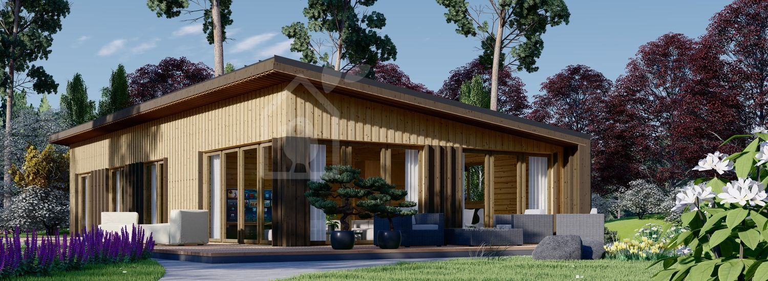 Holzhaus ZOE (44 mm + Holzverschalung), 110 m² visualization 1
