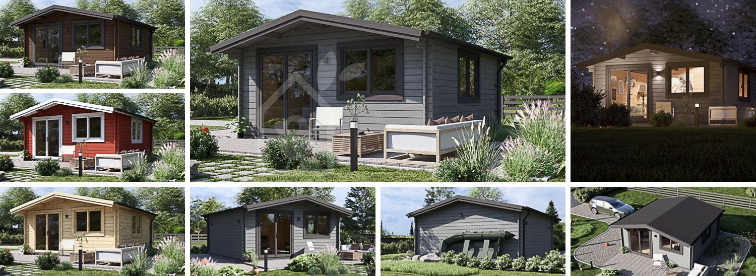 Gartenhaus aus Holz WISSOUS (34 mm), 5x5 m, 25 m² visualization 1