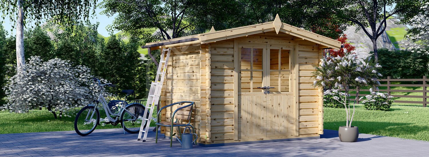 Gartenhaus aus Holz MINI (28 mm), 3x2 m, 6 m² visualization 1