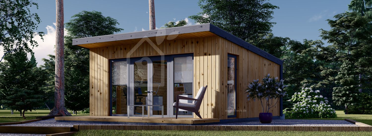 Gartenhaus aus Holz EVELIN (Isoliert, 34 mm + Holzverschalung), 5x5 m, 25 m² visualization 1