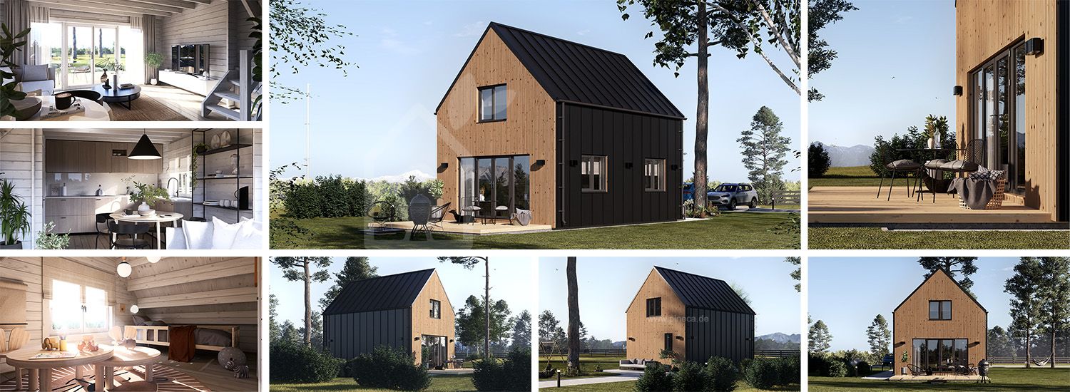 Fertighaus aus Holz ALINA PV (Isoliert, KfW55), 46 m² visualization 1