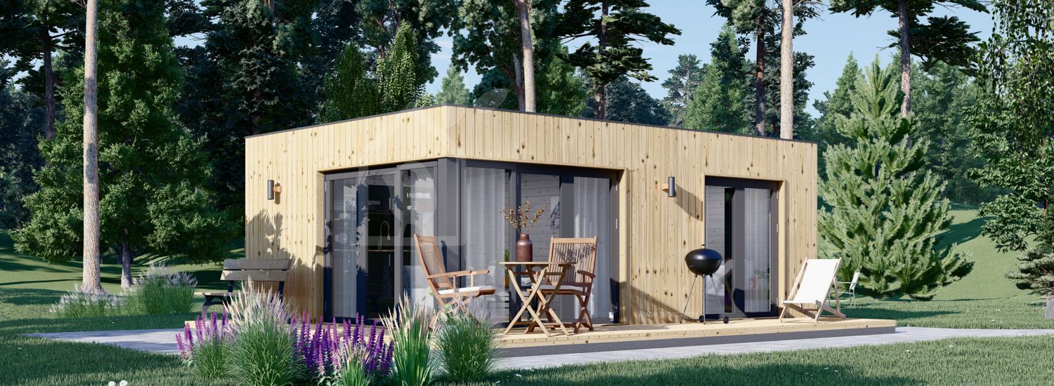 Modern Gartenhaus PREMIUM S (Isoliert, 34 mm + Holzverschalung), 6.5x4.5 m, 30 m² visualization 1
