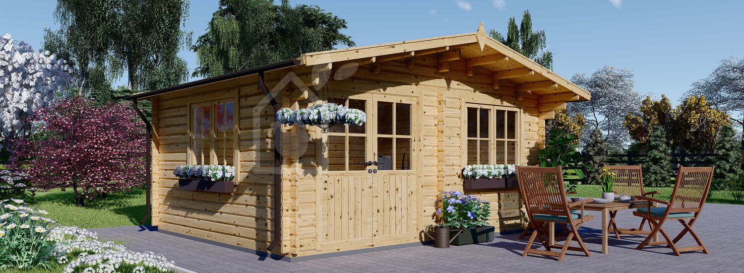 Gartenhaus aus Holz LILLE (Isoliert, 34+34 mm), 4x5 m, 20 m² visualization 1