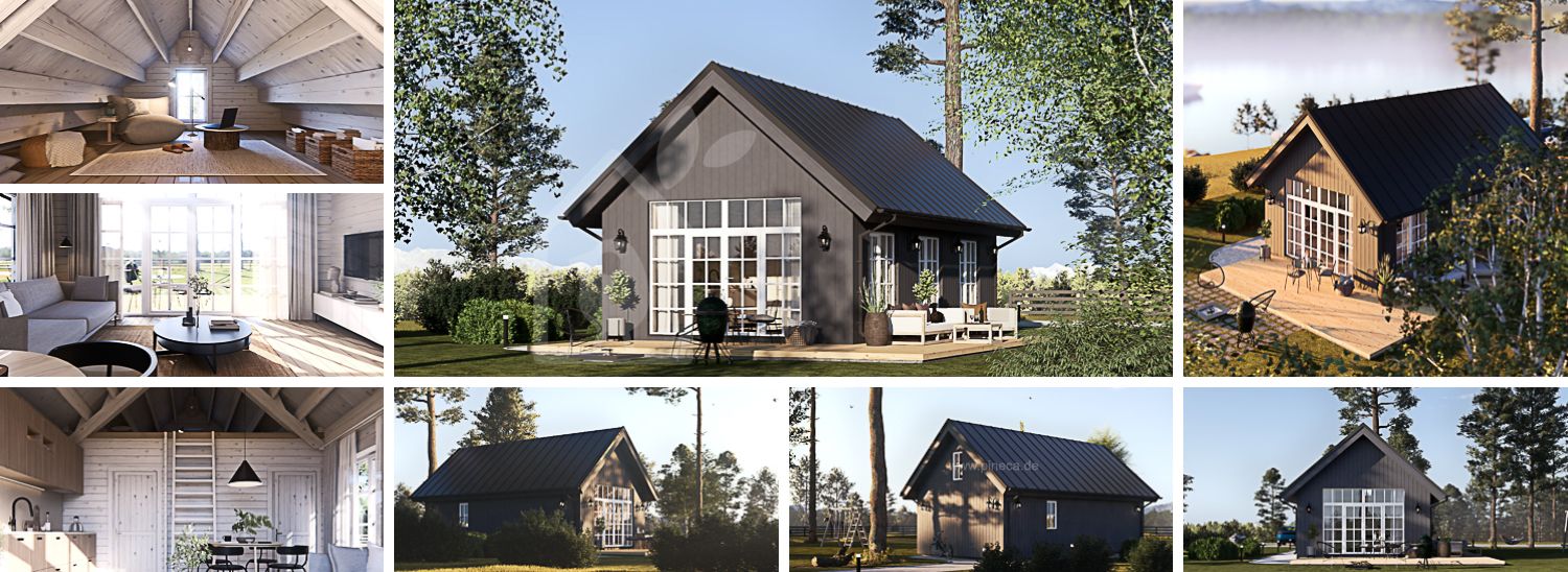 Fertighaus aus Holz ARIELLE PV (Isoliert, KfW55), 44 m² visualization 1