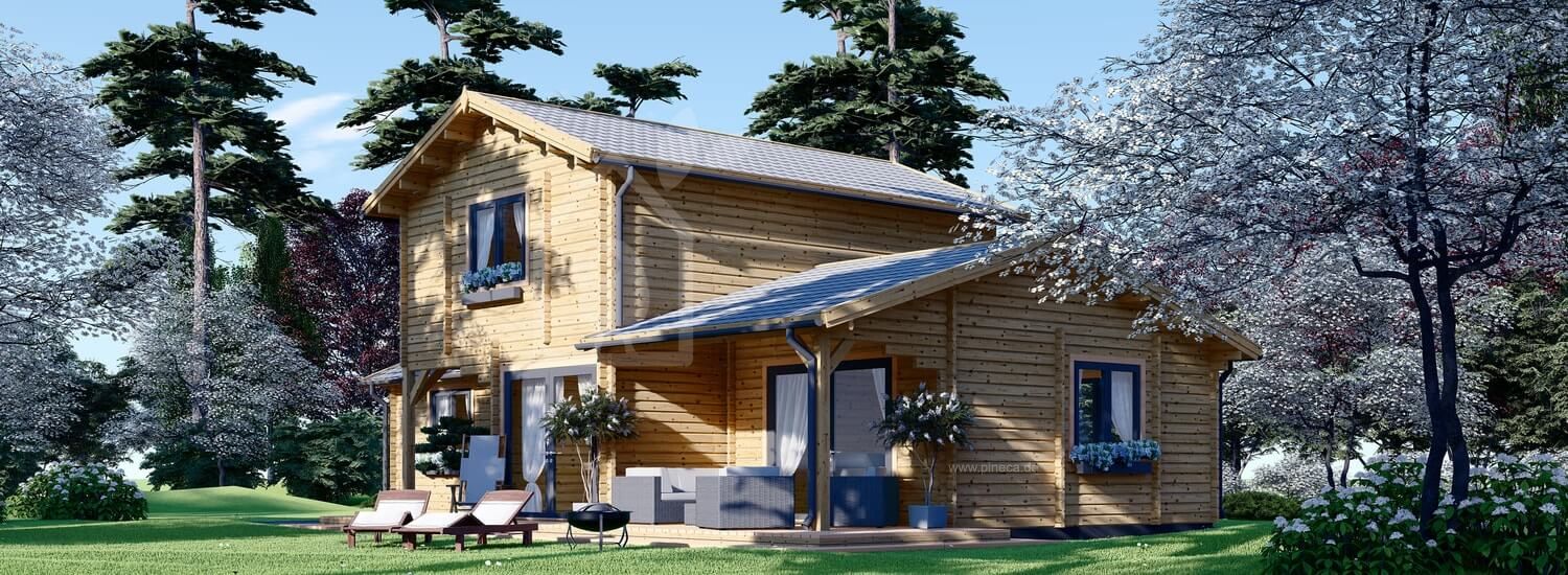 Blockbohlenhaus HOLLAND PLUS (66 mm), 120 m² + 13 m² Terrasse visualization 1