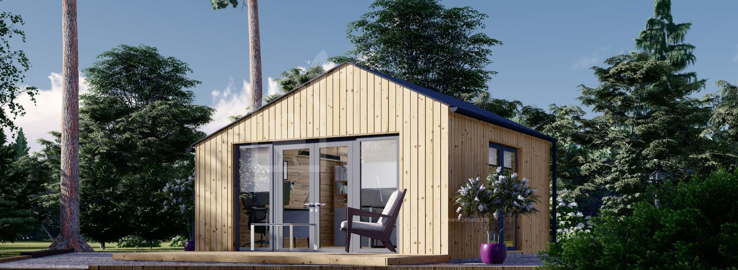 Gartenhaus aus Holz TONIA (Isoliert, 34 mm + Holzverschalung), 5x5 m, 25 m² visualization 1
