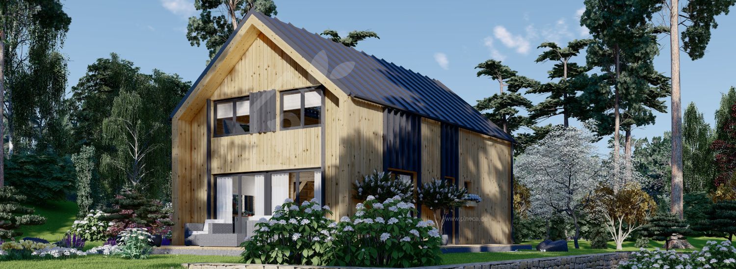 Holzwohnhaus ASTRID (Extra Isoliert, 44 mm + Holzverschalung), 120 m² visualization 1