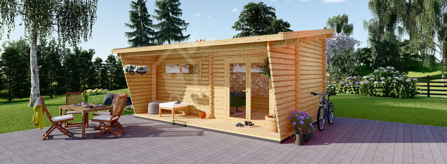 Gartenhaus aus Holz HORTA (44 mm), 6x3 m, 18 m² visualization 1