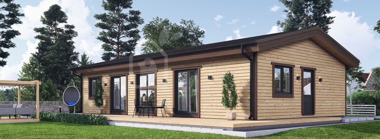 Schlüsselfertiges Holzhaus zum Wohnen JULIA RV (Isoliert, KfW55), 95 m² visualization 1