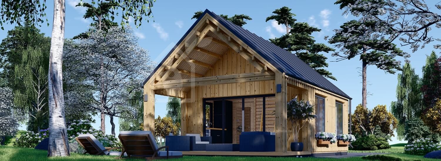 Blockbohlenhaus Agata Extra Isoliert 44 Mm Holzverschalung 39 M