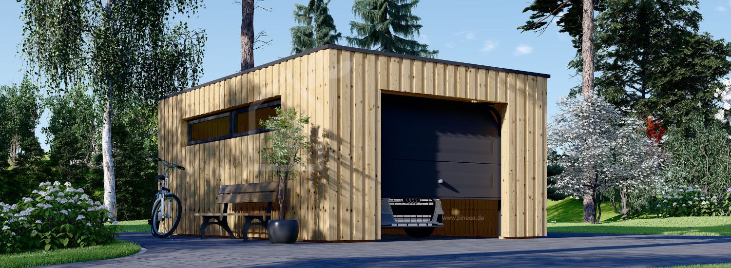 Holzgarage mit Flachdach STELA F (Elementbauweise), 3.2x5.2 m, 16.6 m² visualization 1