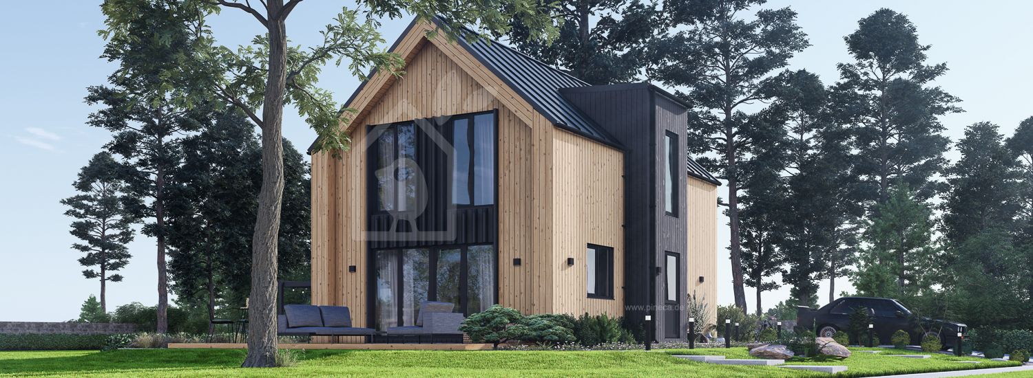 Schlüsselfertiges Holzhaus zum Wohnen ASTRID RV (Isoliert, KfW55), 92 m²  visualization 1