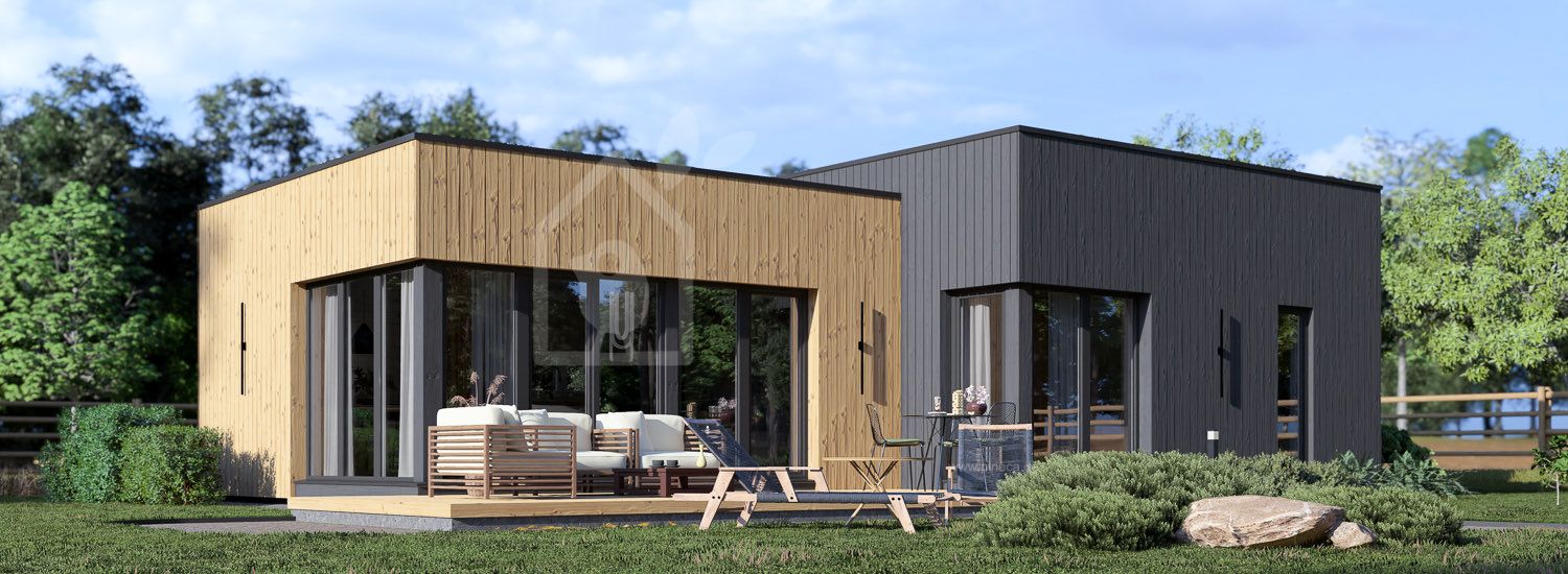 Holzhaus zum Wohnen MALLY RV (Isoliert, KfW55), 70 m² visualization 1