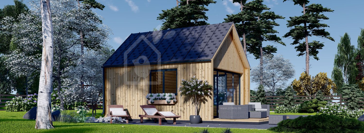 Blockbohlenhaus SALLY (44 mm + Holzverschalung), 20 m² visualization 1