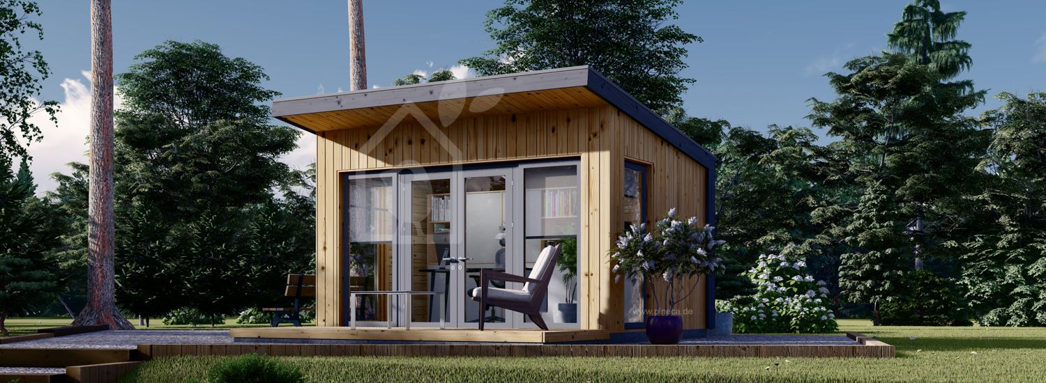 Gartenhaus aus Holz EVELIN (Isoliert, 34 mm + Holzverschalung), 4x3 m, 12 m² visualization 1