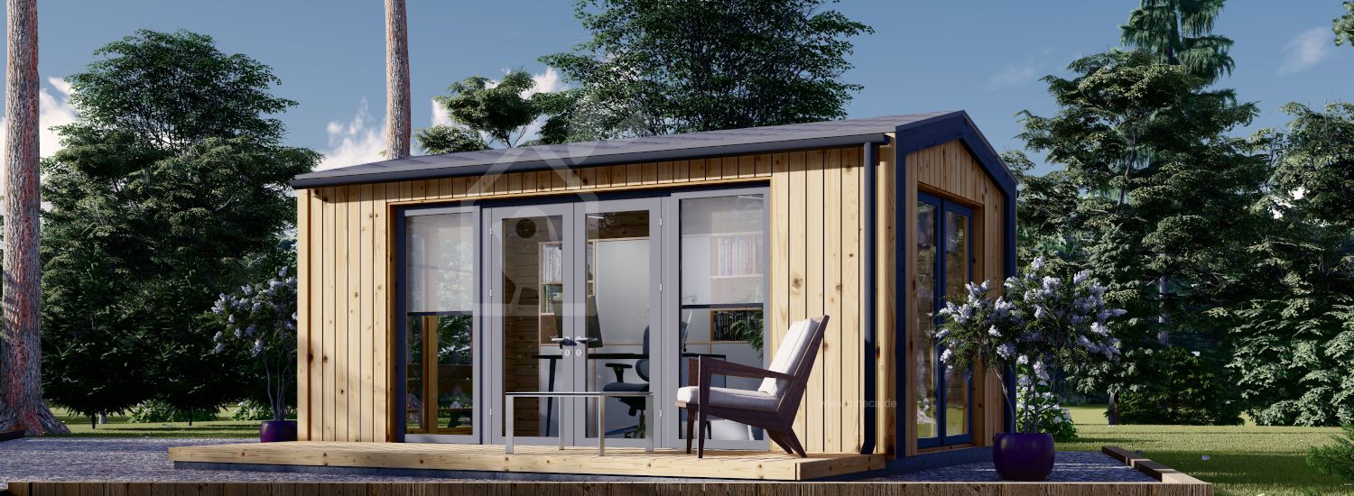 Gartenhaus aus Holz EMMY (Isoliert, 34 mm + Holzverschalung), 5x3 m, 15 m² visualization 1