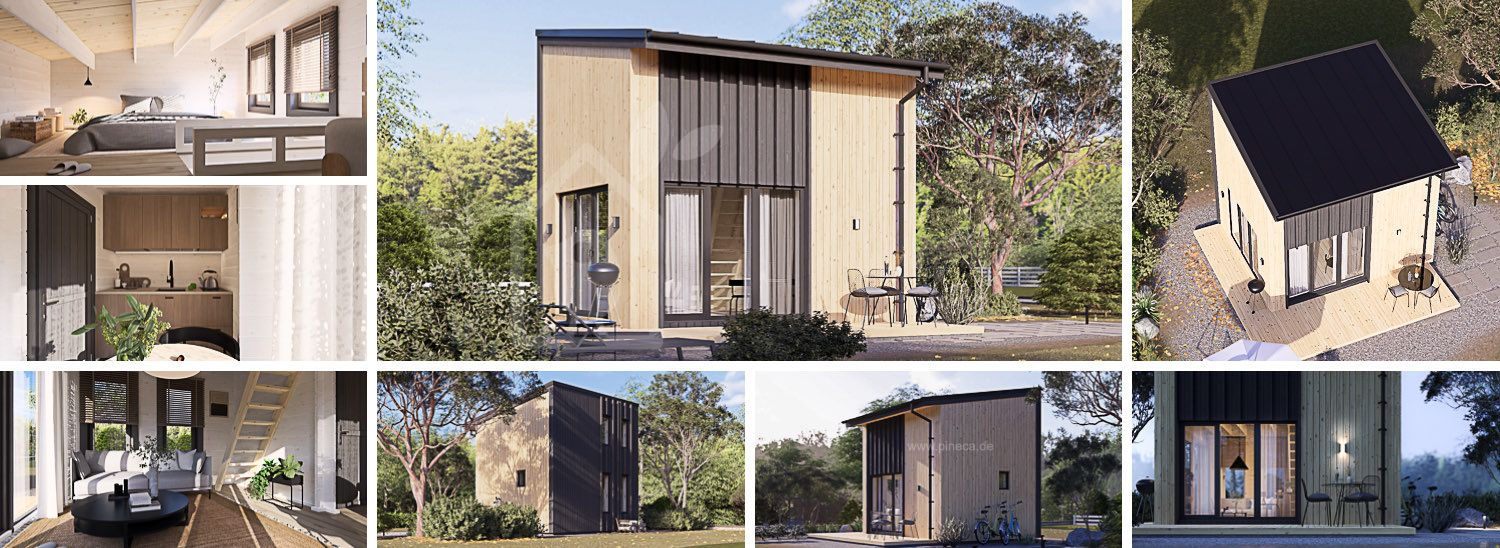 Blockbohlenhaus SOPHIA RV (Isoliert, KfW55), 20 m² visualization 1