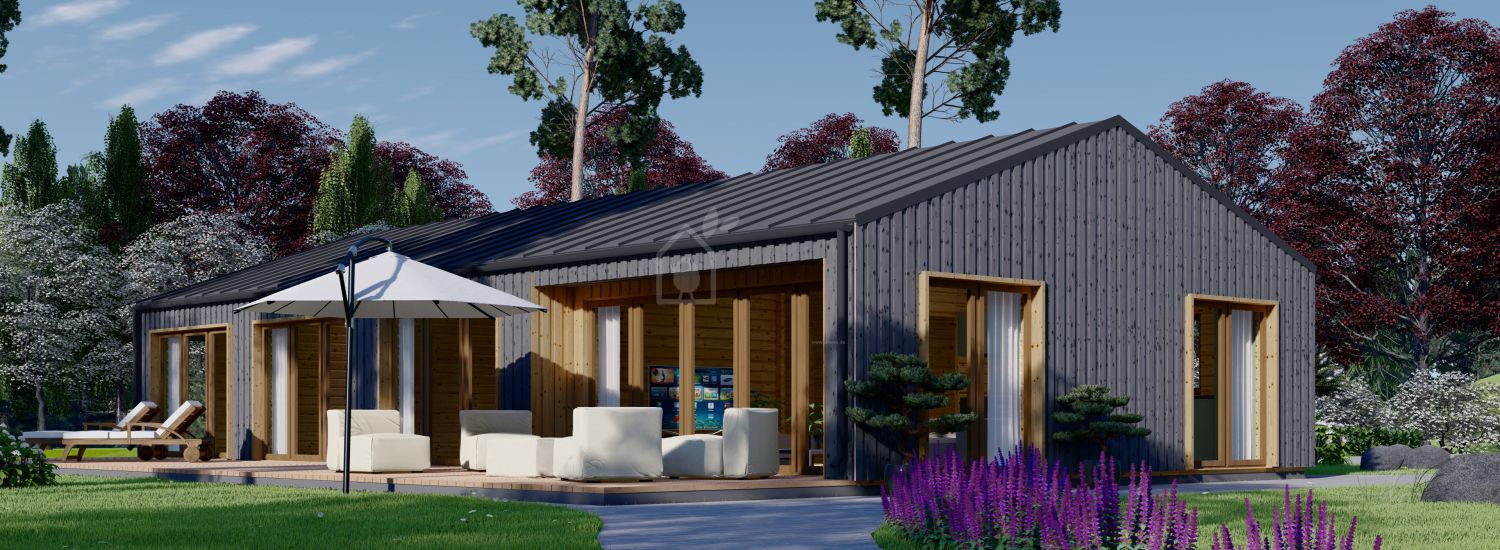 Holzhaus ELIZA (Isoliert, 44 mm + Holzverschalung), 130 m² visualization 1