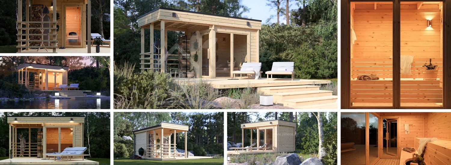 Gartensauna FREJA (44 mm), 4.5x2.5 m, 4.85 m² visualization 1