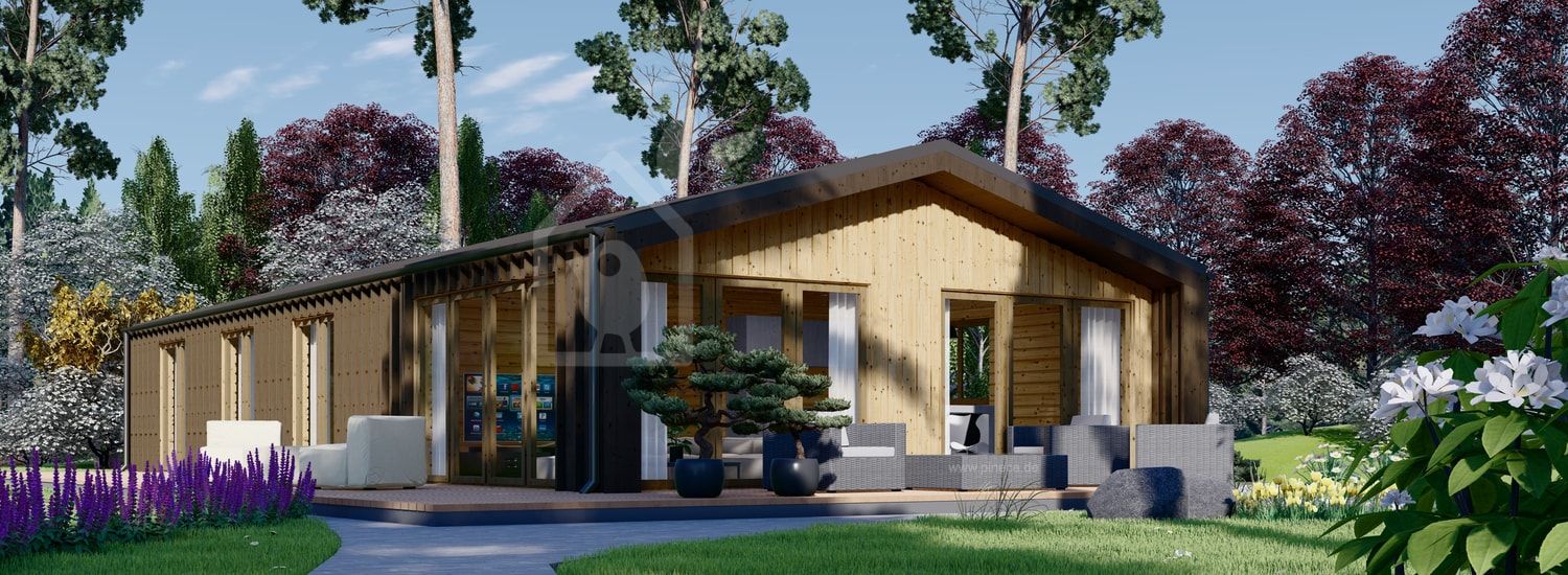 Holzwohnhaus ROBERTA (Extra Isoliert, 44 mm + Holzverschalung), 110 m² visualization 1