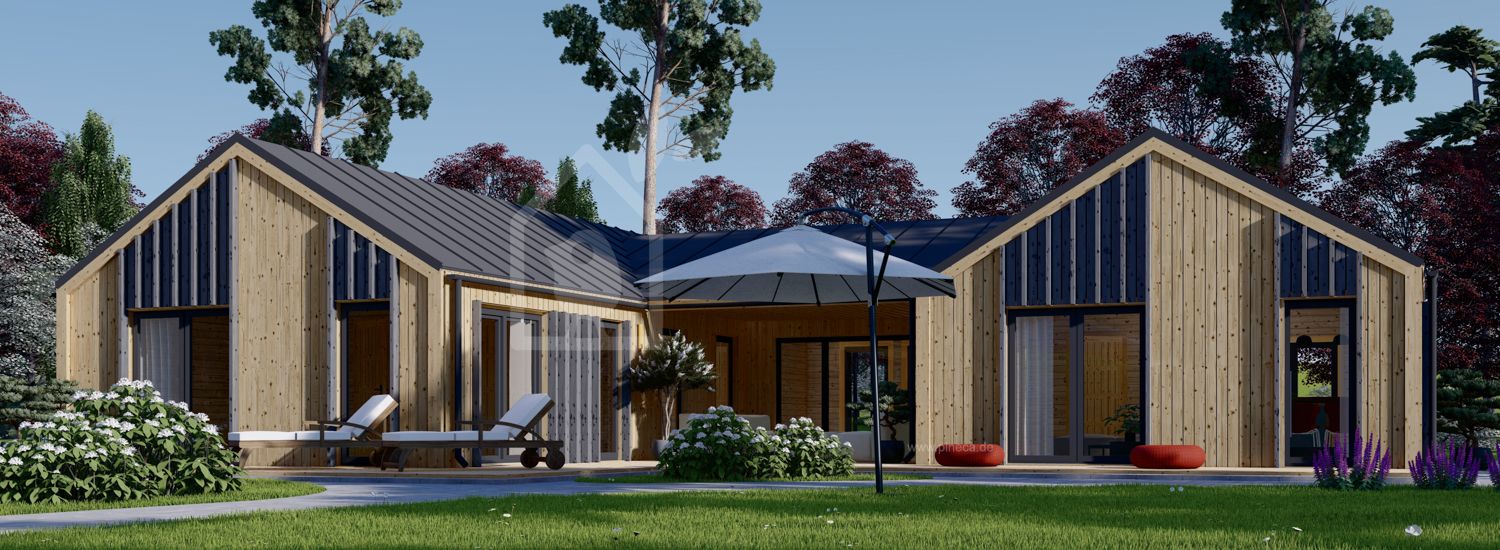 Holzwohnhaus SCARLET (PREMIUM Isoliert, KfW 40, 44 mm + Holzverschalung), 139 m² visualization 1