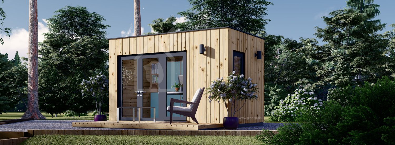 Gartenhaus aus Holz PREMIUM S (Extra Isoliert, 34 mm + Holzverschalung), 4,1x2,4 m, 10 m² visualization 1
