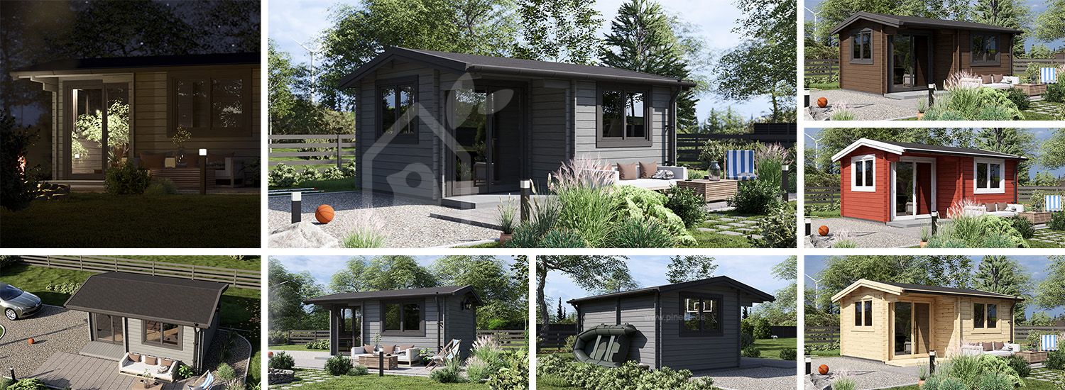 Gartenhaus aus Holz OSLO (44 mm), 5x4 m, 20 m² visualization 1