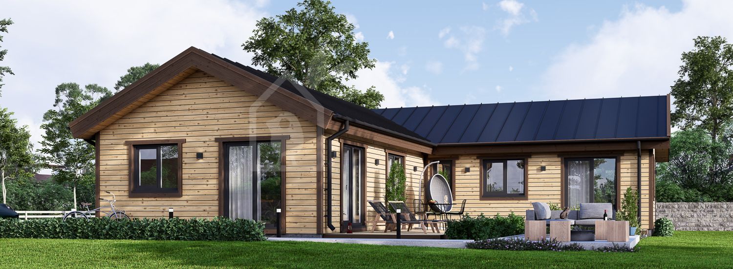 Schlüsselfertiges Holzhaus zum Wohnen PAULA RV (Isoliert, KfW55), 118 m² visualization 1