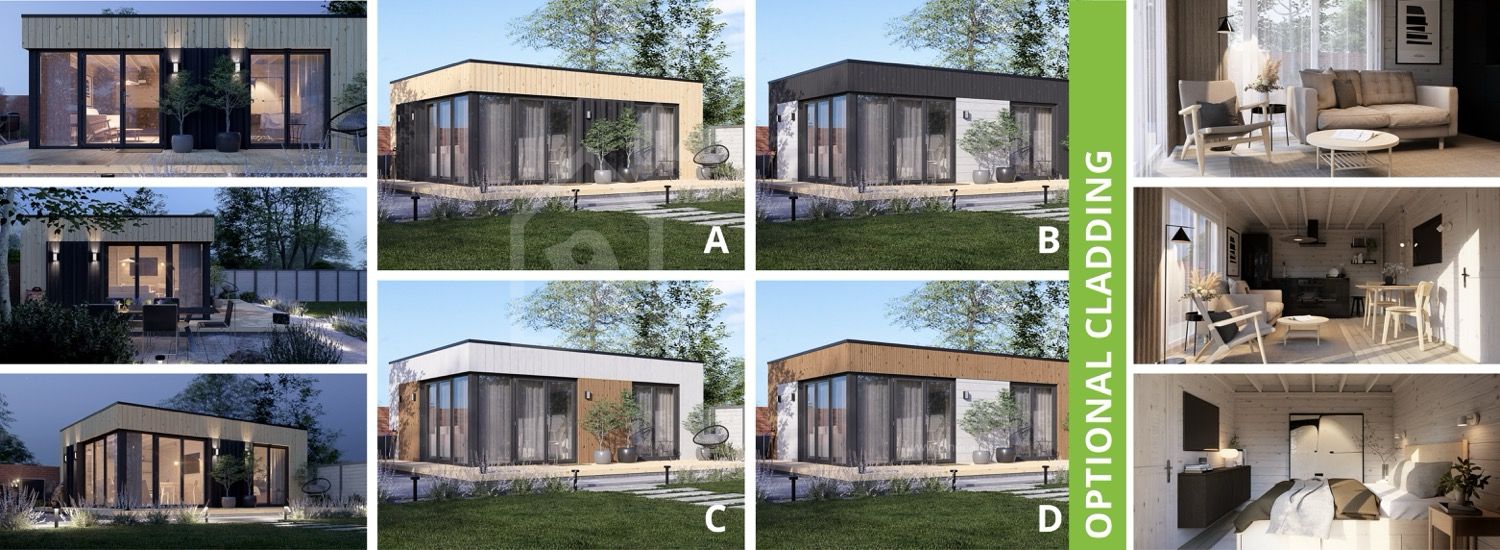 Gartenbüro PREMIUM (34 mm + Holzverschalung), 6.5x4.5 m, 26 m² visualization 1