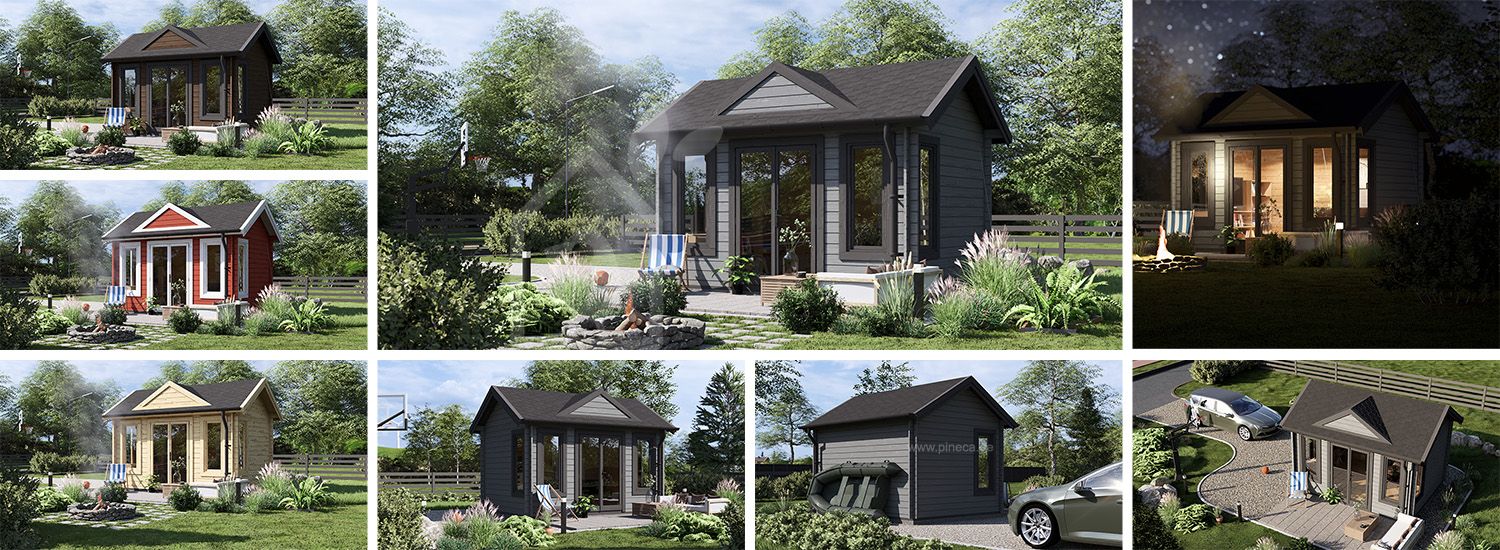 Gartenhaus aus Holz CLOCKHOUSE (34 mm), 4x3 m, 12 m² visualization 1