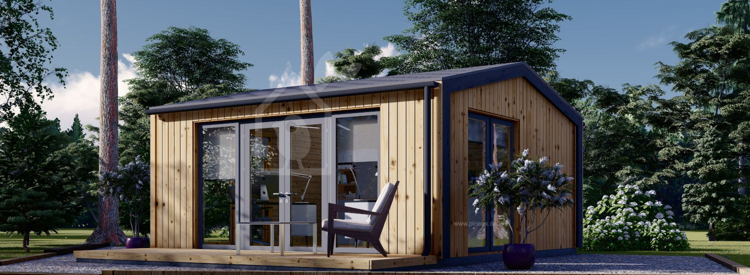 Gartenhaus aus Holz EMMY (Isoliert, 34 mm + Holzverschalung), 5x5 m, 25 m² visualization 1