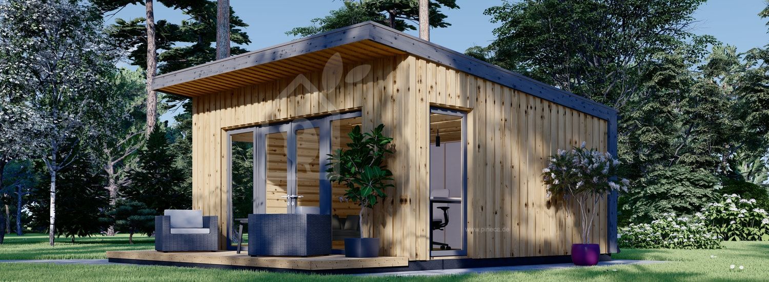 Gartenhaus aus Holz EVELIN (Isoliert, 34 mm + Holzverschalung), 5x4 m, 20 m² visualization 1