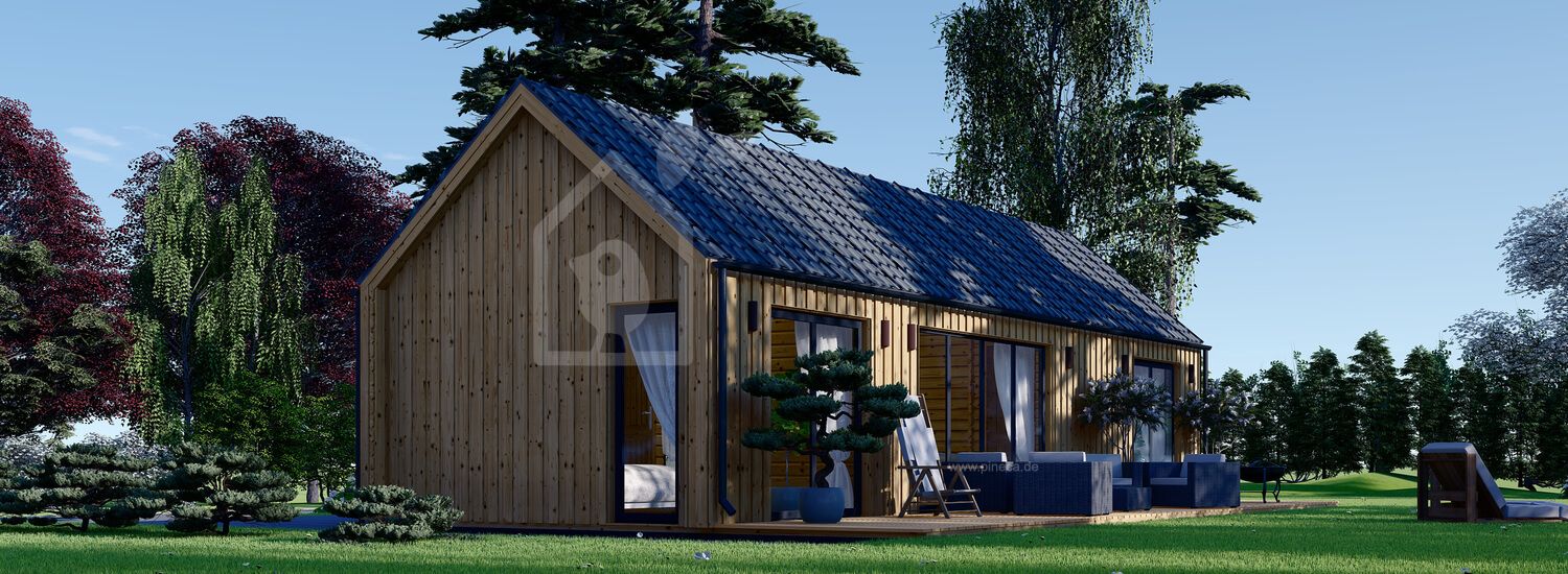 Blockbohlenhaus ADA (44 mm + Holzverschalung), 50 m² visualization 1