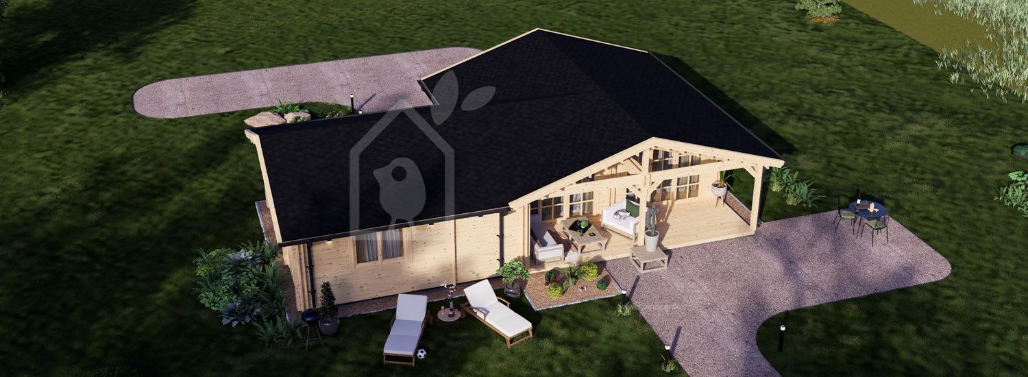 Blockbohlenhaus ADELE S (Isoliert, 44+44 mm), 60 m² visualization 1