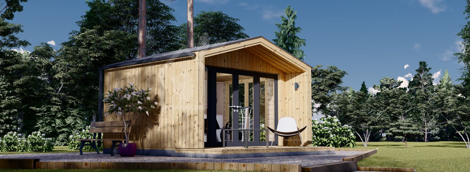 Gartenhaus aus Holz PIA (34 mm + Holzverschalung), 4x3 m, 12 m² visualization 1
