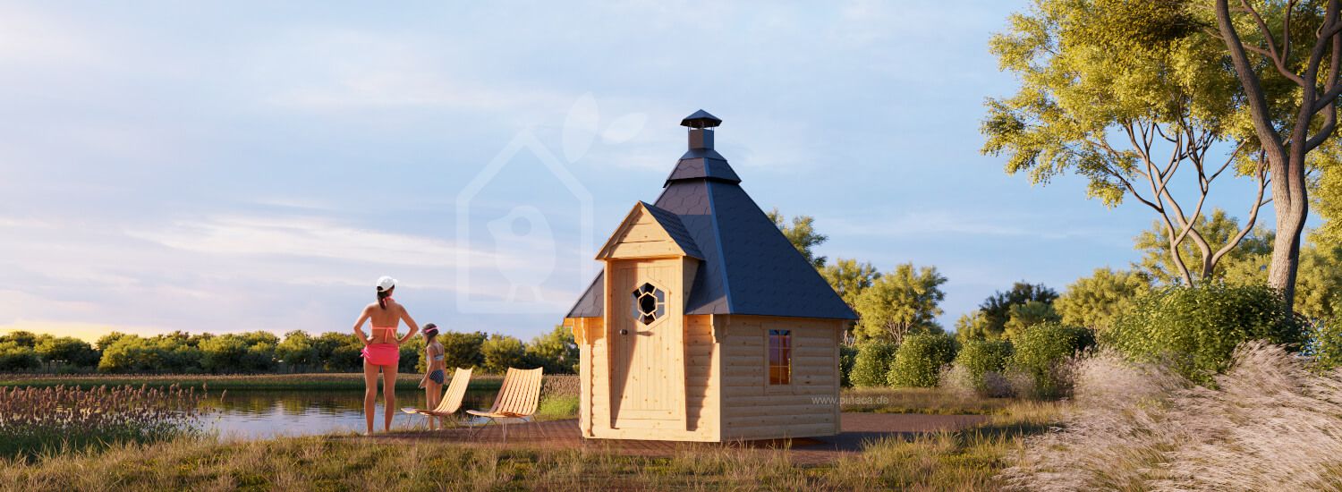 Gartensauna (44 mm), 7 m² visualization 1