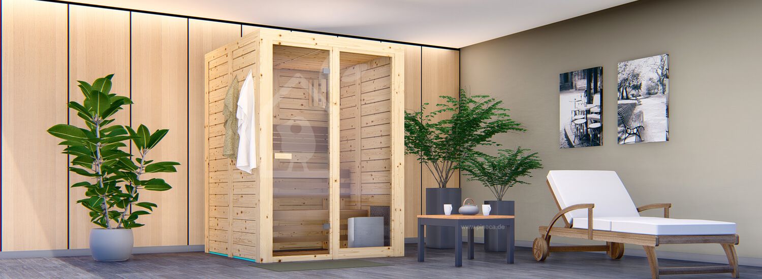 Innensauna LENE 18A, 156x156x212 cm, 1.8 m² visualization 1