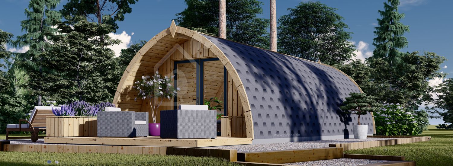 Gartenhaus aus Holz BRETA (44 mm), 4x8 m, 32 m² visualization 1