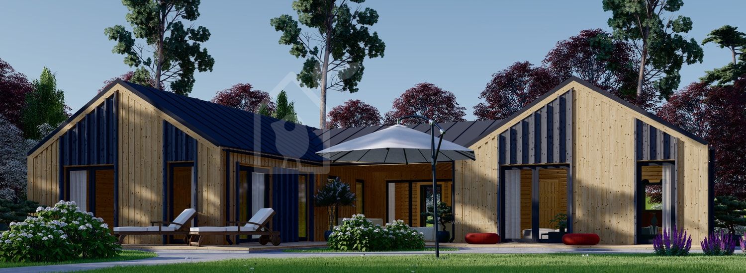 Holzhaus SCARLET (44 mm + Holzverschalung), 160 m² visualization 1