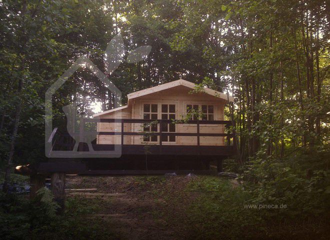Gartenhaus aus Holz WISSOUS (Isoliert, 44+44 mm), 5x5 m, 25 m²