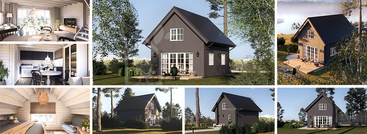 Fertighaus aus Holz KARINA PV (Isoliert, KfW55), 46 m² visualization 1