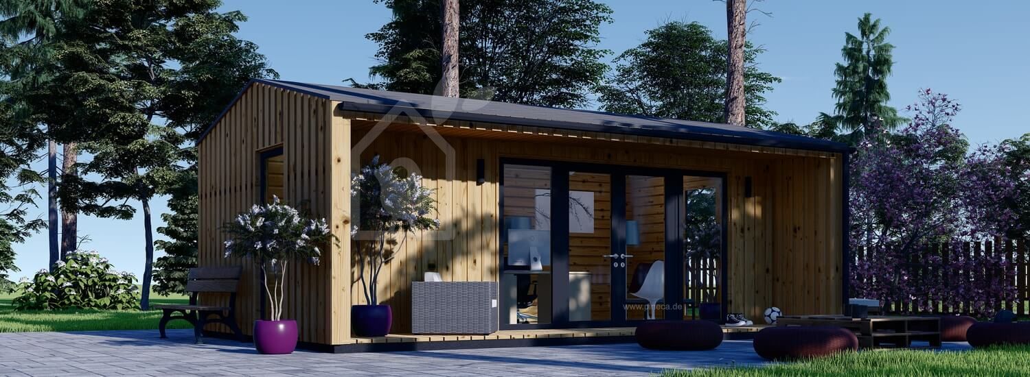 Gartenhaus als Büro TINA (Isoliert, 44 mm + Holzverschalung), 7x4 m, 20 m² visualization 1