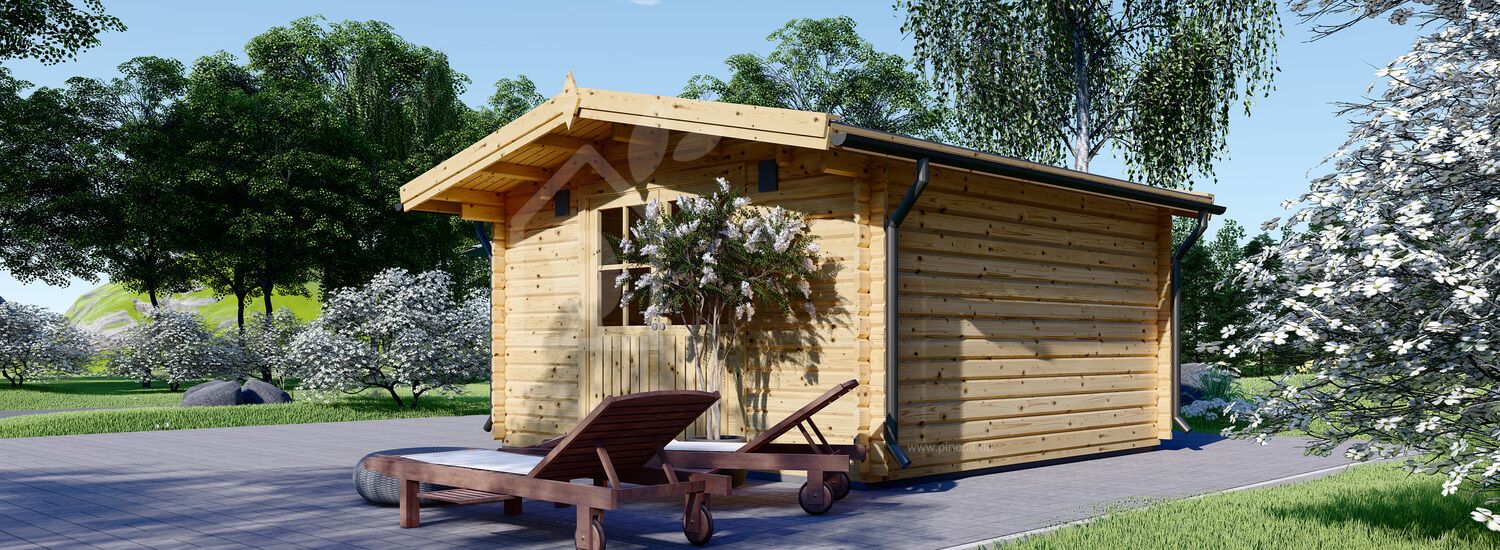 Gartenhaus aus Holz PALMA (34 mm), 4x4 m, 16 m²