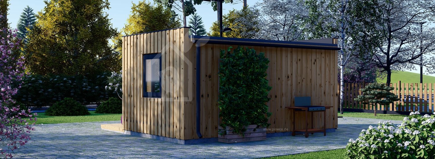 Gartenhaus als Büro PREMIUM (Isoliert, SIPS), 6x3 m, 18 m²